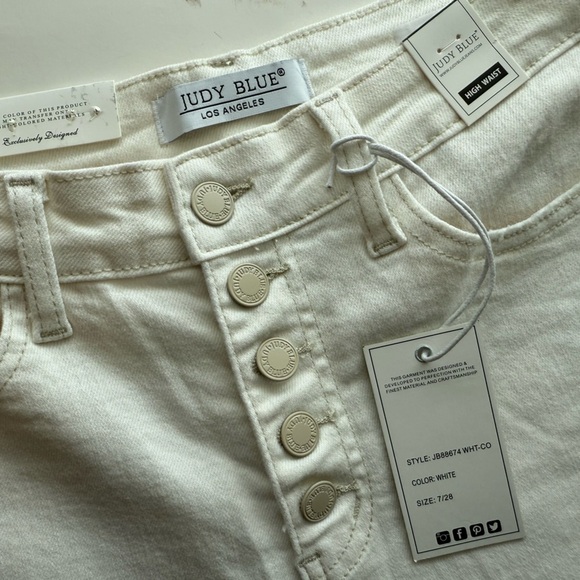 Judy Blue Don't Be Salty High Rise Wide Leg Cropped Jeans - Picture 7 of 8